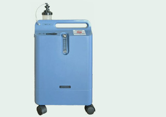 Oxygen Concentrator sucks in air from the room using a compressor, cleans out the nitrogen and delivers 95% medical grade oxygen to the user